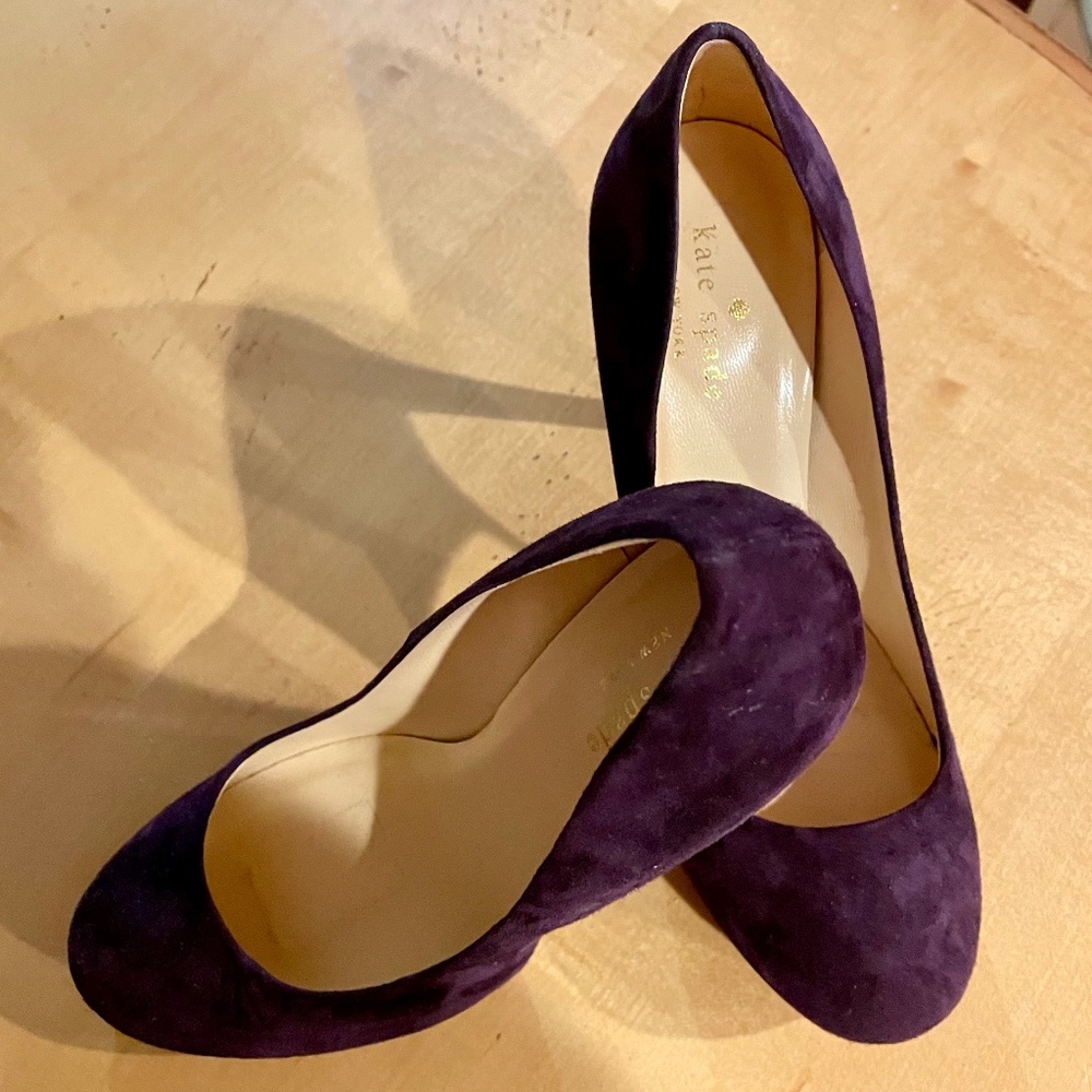 Kate Spade purple suede platform heels